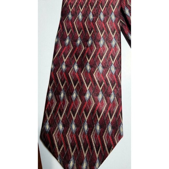 Stafford Neck Tie Silk Geometric Standard Classic - Picture 3 of 9